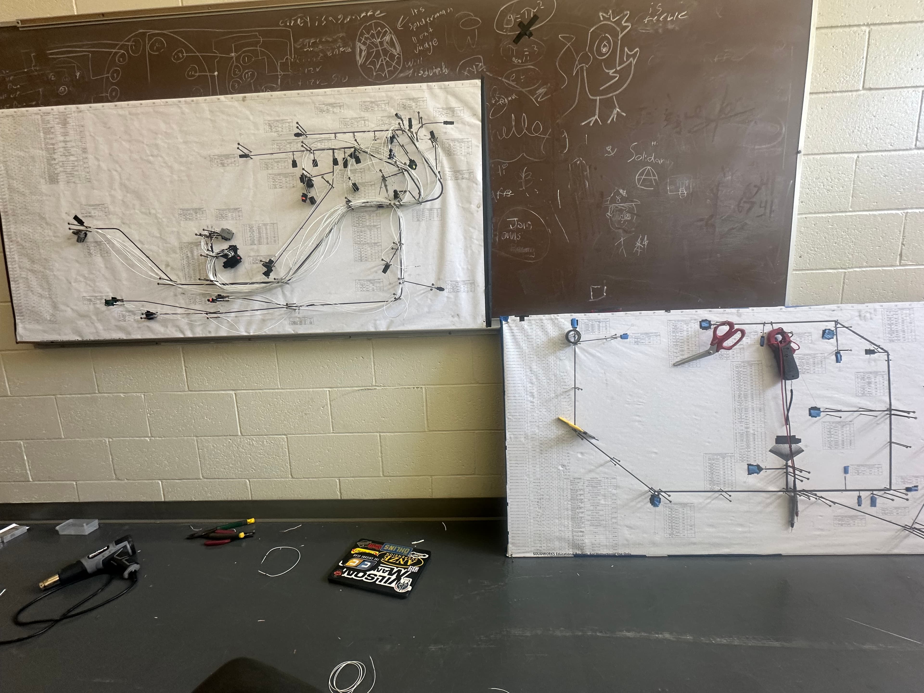 OR27 electrical harnesses assembled on full-scale manufacturing boards